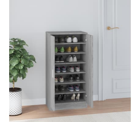 vidaXL Botník sivý sonoma 55x35x108 cm kompozitné drevo