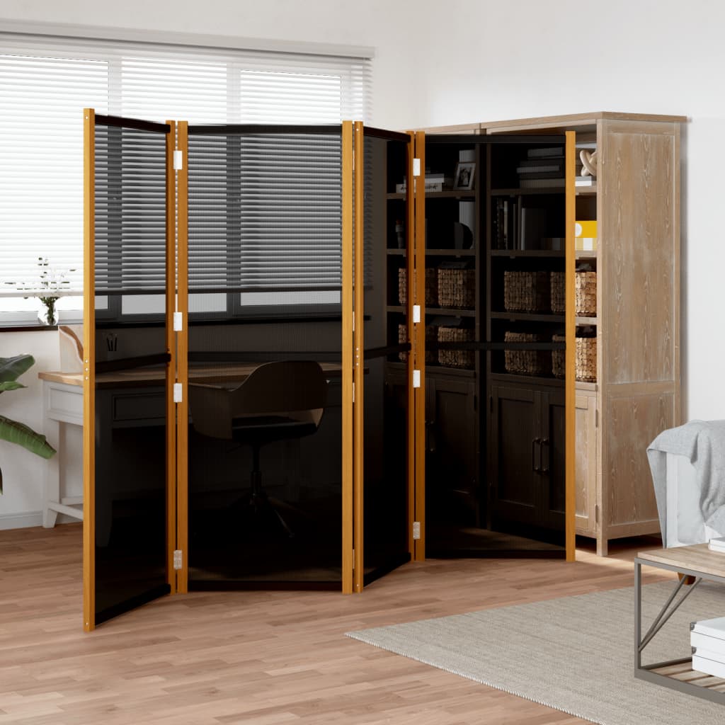 vida XL 4-tlg. Raumteiler Schwarz 280x 180 cm