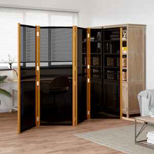 Paravan 4-delni črn 280x180 cm