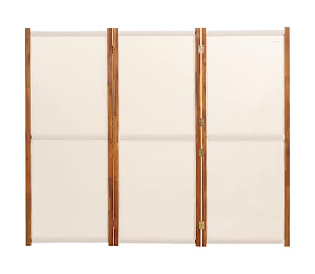 Paravent 4 Panneaux VidaXL - Bois De Manguier, Blanc, Dimensions 160x165cm, Séparateur De Pièce - 10