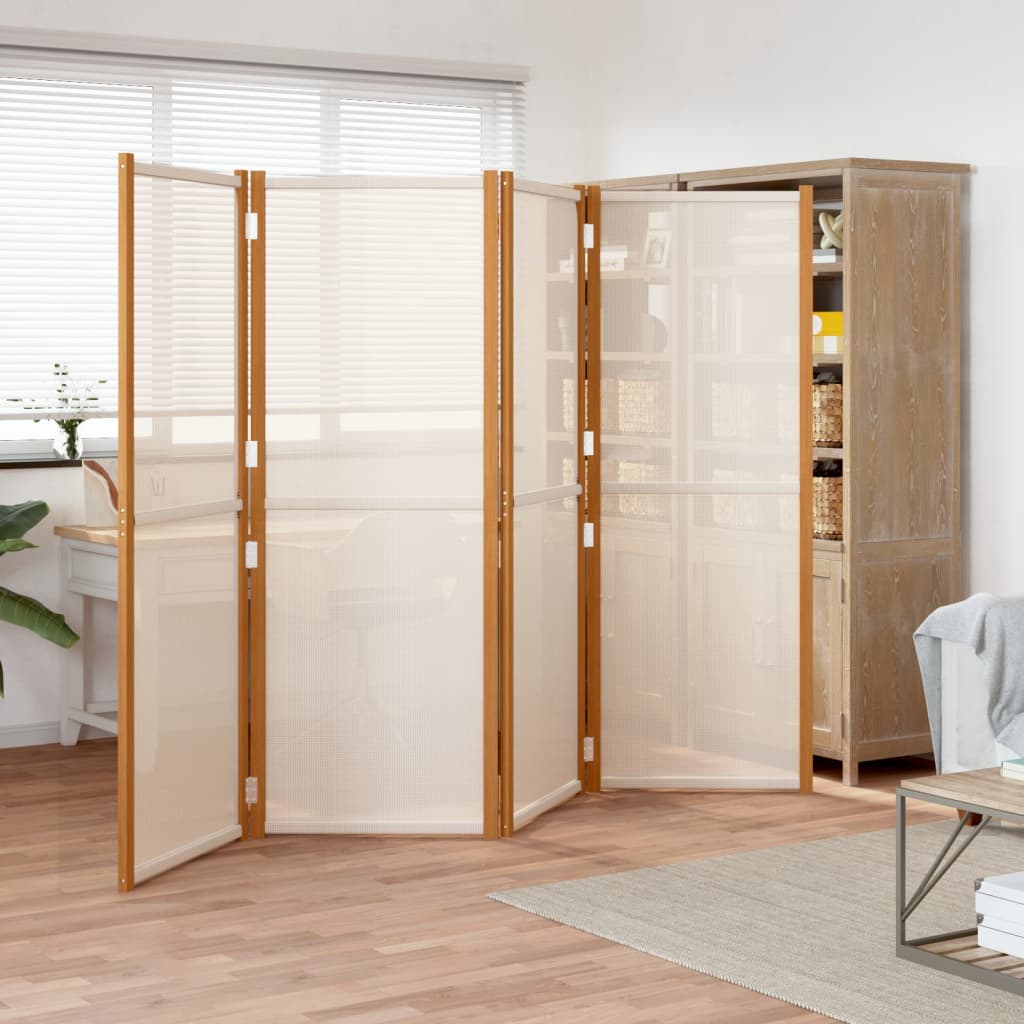 vida XL 4-tlg. Raumteiler Cremeweiß 280x 180 cm