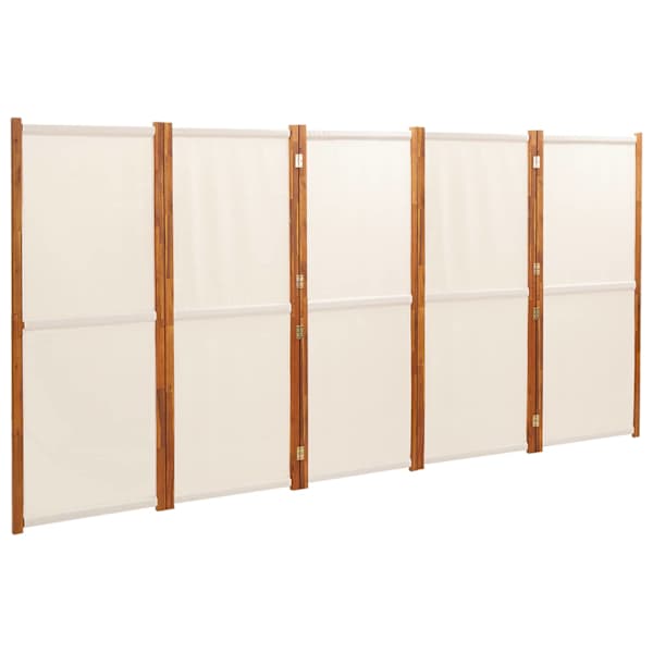 vidaXL 5 paneeliga ruumijagaja, kreemjasvalge, 350 x 180 cm