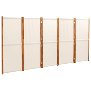 5dílný paraván krémově bílý 350 x 180 cm - obrázek 2