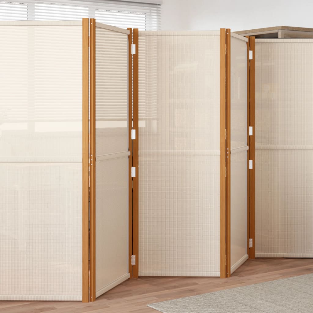 vida XL 6-tlg. Raumteiler Cremeweiß 420x 180 cm