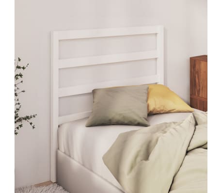 vidaXL Горна табла за легло, бяла, 81x4x100 см, бор масив