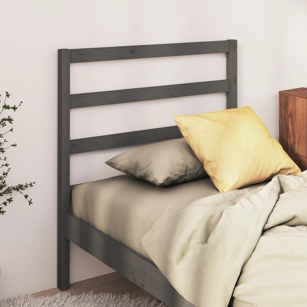vidaXL Tăblie de pat, gri, 106x4x100 cm, lemn masiv de pin