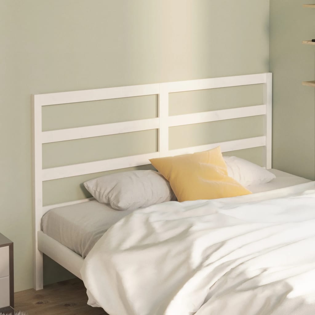 vidaXL Tăblie de pat, alb, 126x4x100 cm, lemn masiv de pin (si imagine noua