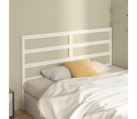 vidaXL T&ecirc;te de lit Blanc 146x4x100 cm Bois massif de pin
