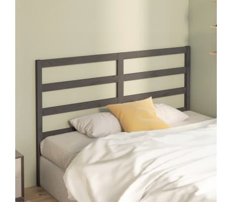 vidaXL Tăblie de pat, gri, 156x4x100 cm, lemn masiv de pin