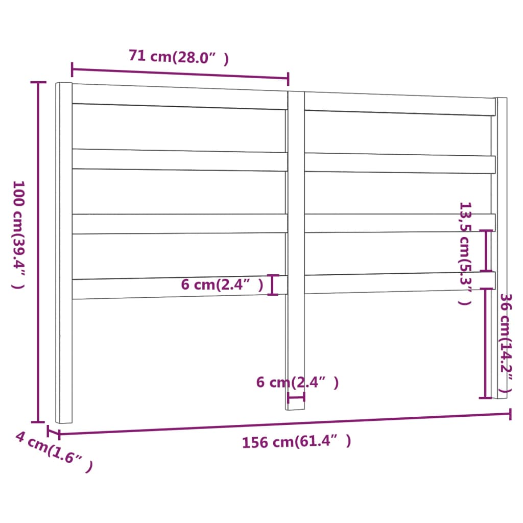 Posteljno vzglavje medeno rjavo 156x4x100 cm trdna borovina