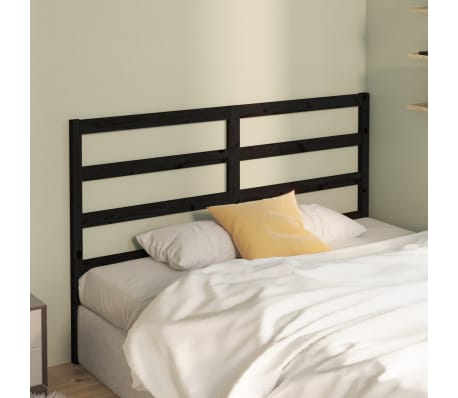 vidaXL Bed Headboard Black 156x4x100 cm Solid Wood Pine