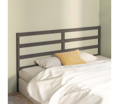 vidaXL Sengegavl gr&aring; 186x4x100 cm heltre furu