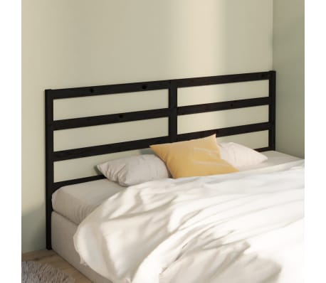 vidaXL Kopfteil Schwarz 186x4x100 cm Massivholz Kiefer