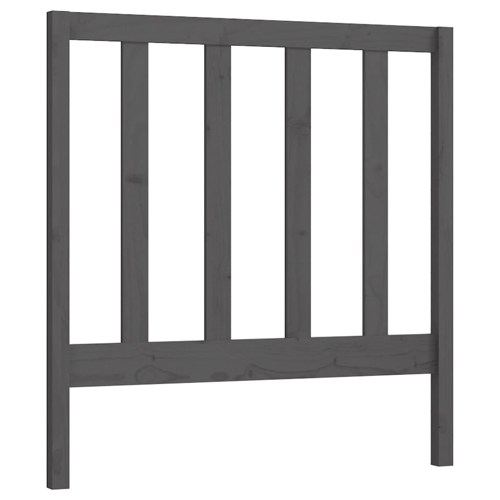 vidaXL sengegærde 81x4x100 cm massivt fyrretræ grå billede