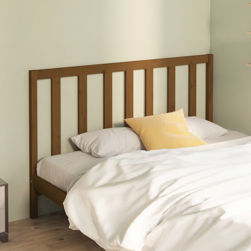 vidaXL Tăblie de pat, maro miere, 126x4x100 cm, lemn masiv de pin (si imagine noua