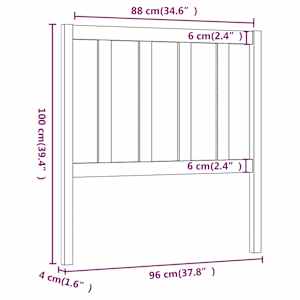Čelo postele šedé 96 x 4 x 100 cm masivní borovice - obrázek 6