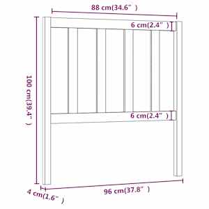 Čelo postele černé 96 x 4 x 100 cm masivní borovice - obrázek 6
