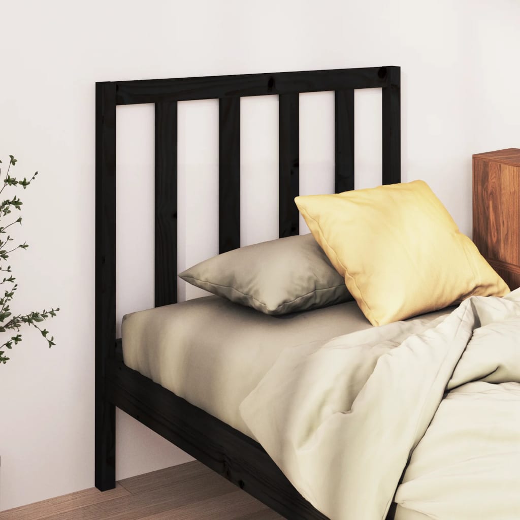 vidaXL Tăblie de pat, negru, 106x4x100 cm, lemn masiv de pin vidaXL imagine 2022