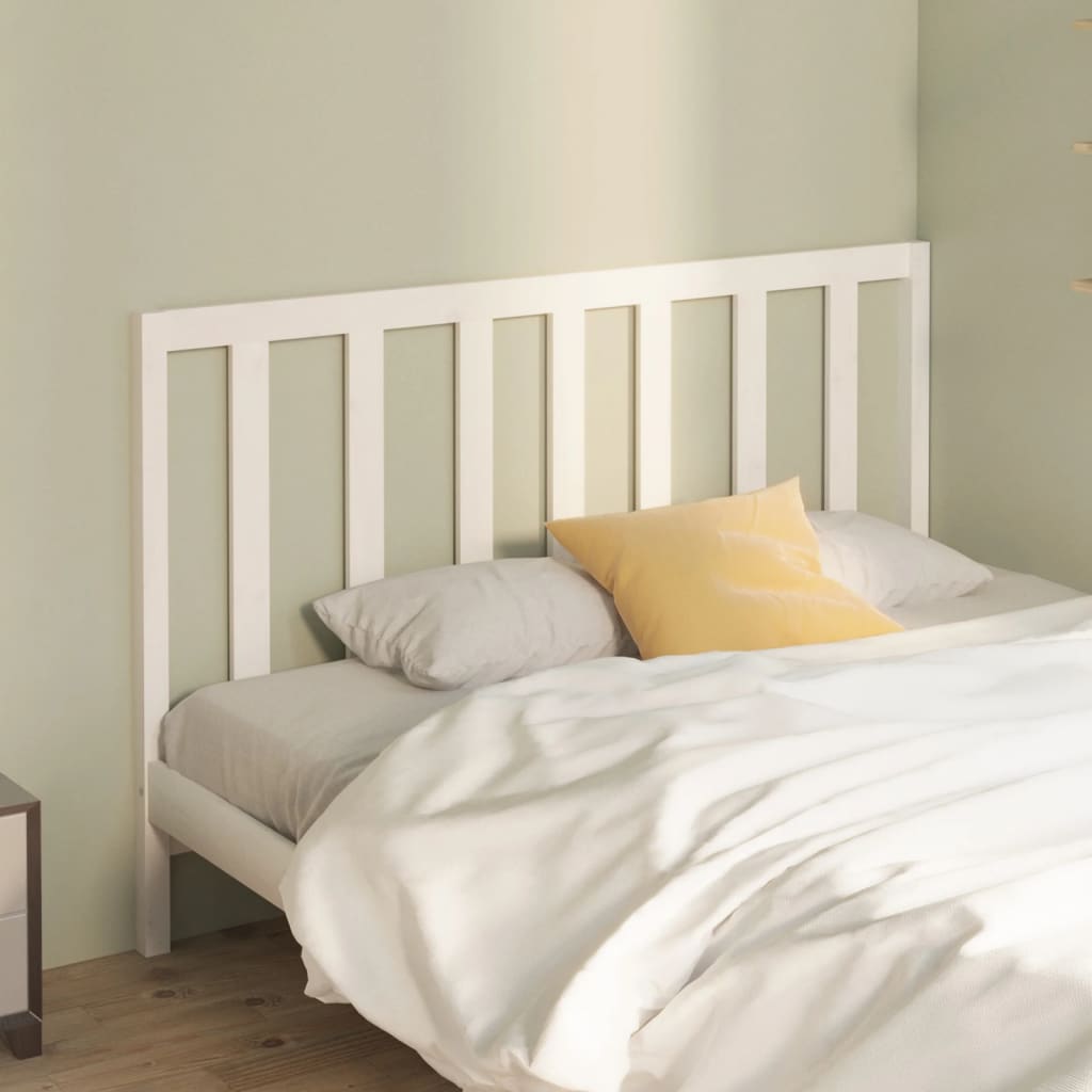 vidaXL Tăblie de pat, alb, 126x4x100 cm, lemn masiv de pin (si imagine noua