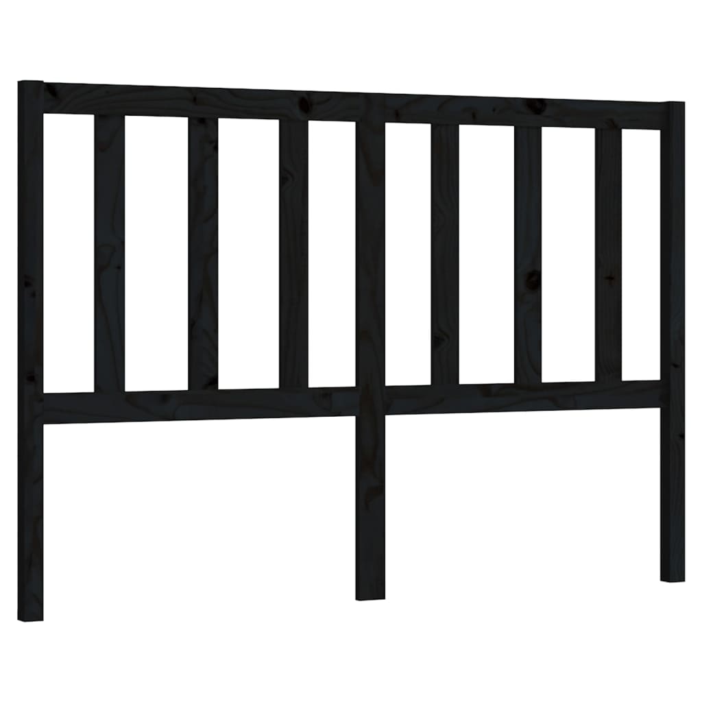 vidaXL Čelo postele černé 126 x 4 x 100 cm masivní borovice