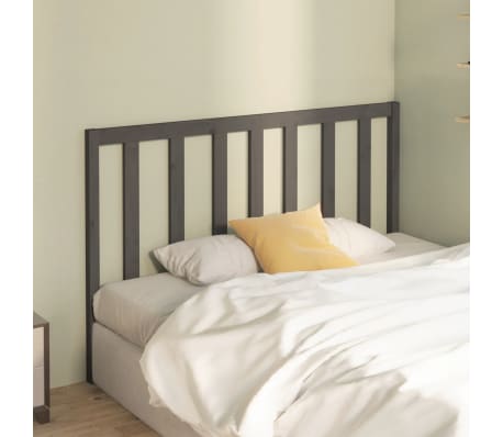 vidaXL T&ecirc;te de lit Gris 141x4x100 cm Bois massif de pin