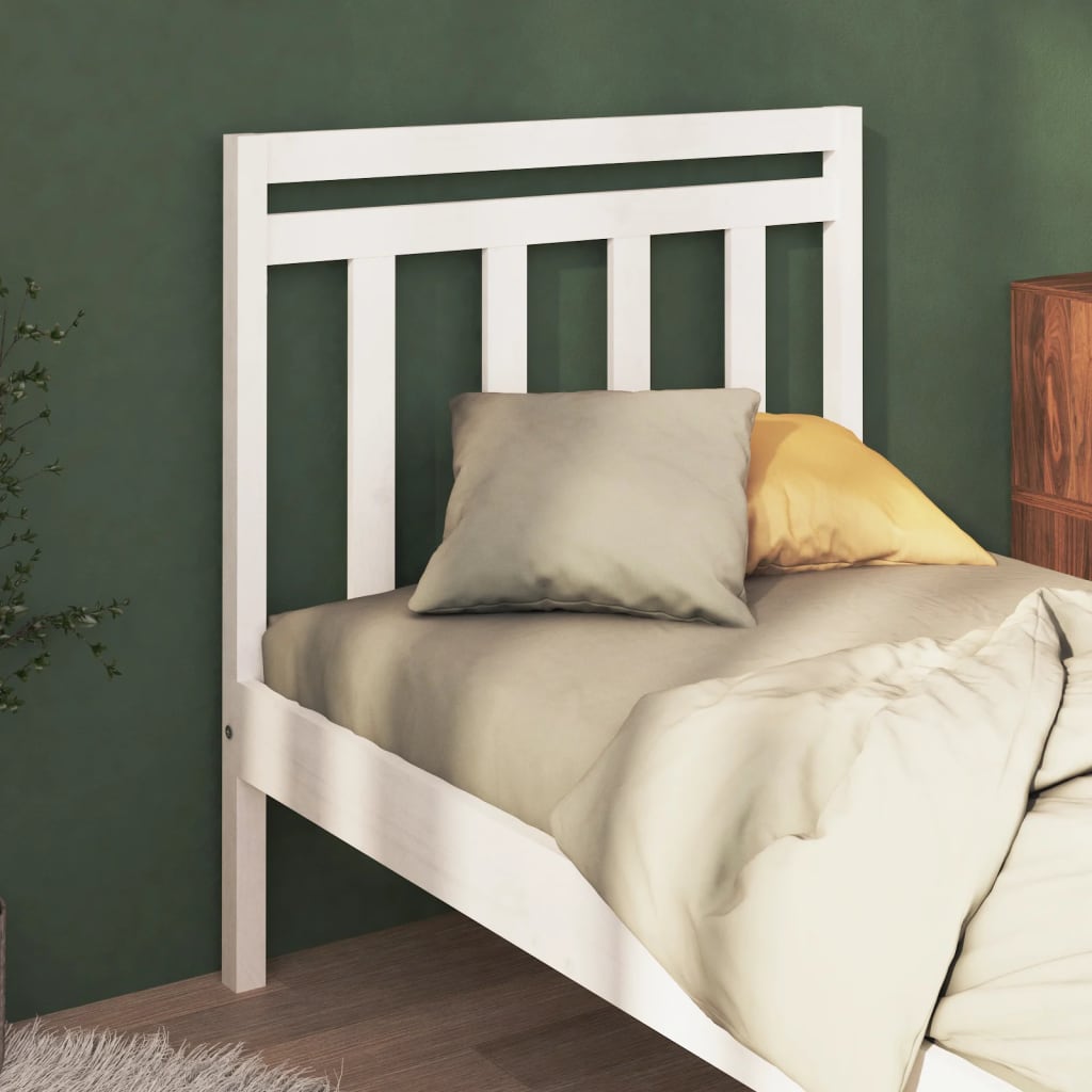 vidaXL Cabeceira de cama 81x4x100 cm pinho maciço branco