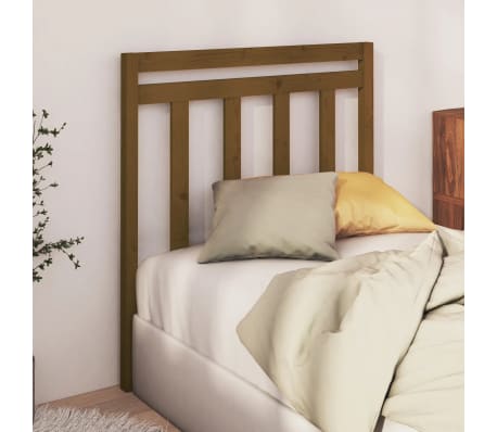 vidaXL Cabecero de cama madera maciza de pino marrón miel 81x4x100 cm