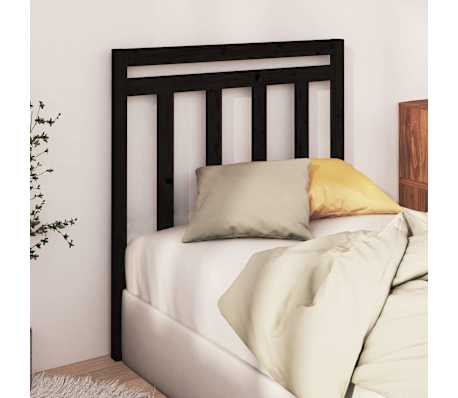 vidaXL Bed Headboard Black 81x4x100 cm Solid Wood Pine