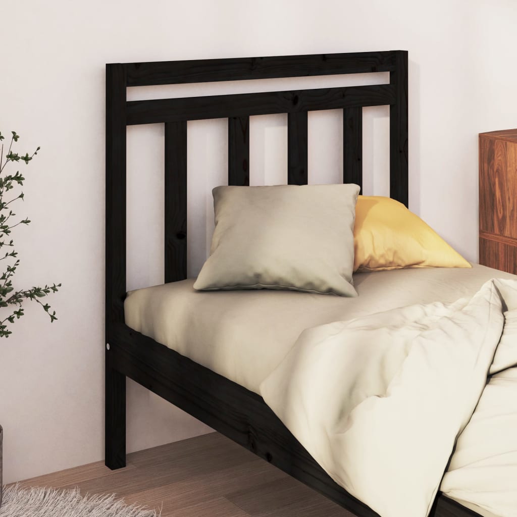 vidaXL Wezgowie ka, czarne, 81x4x100 cm, lite drewno sosnowe