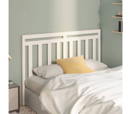 vidaXL Hoofdbord 126x4x100 cm massief grenenhout wit