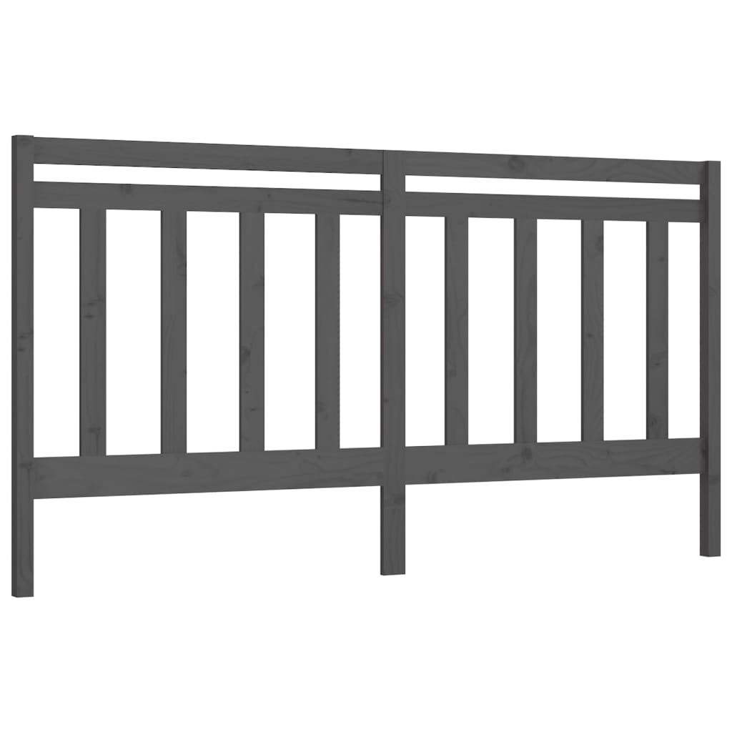 vidaXL Čelo postele šedé 186 x 4 x 100 cm masivní borovice
