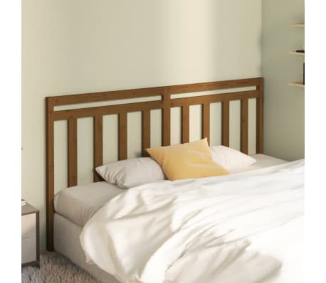 vidaXL Cabecero de cama madera maciza de pino marr&oacute;n miel 186x4x100 cm