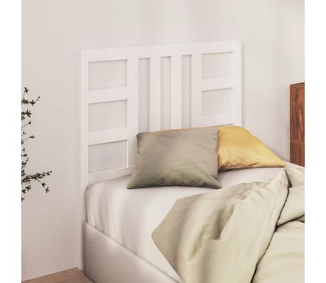 vidaXL Κεφαλάρι Κρεβατιού Λευκό 96 x 4 x 100 εκ. από Μασίφ Ξύλο Πεύκου