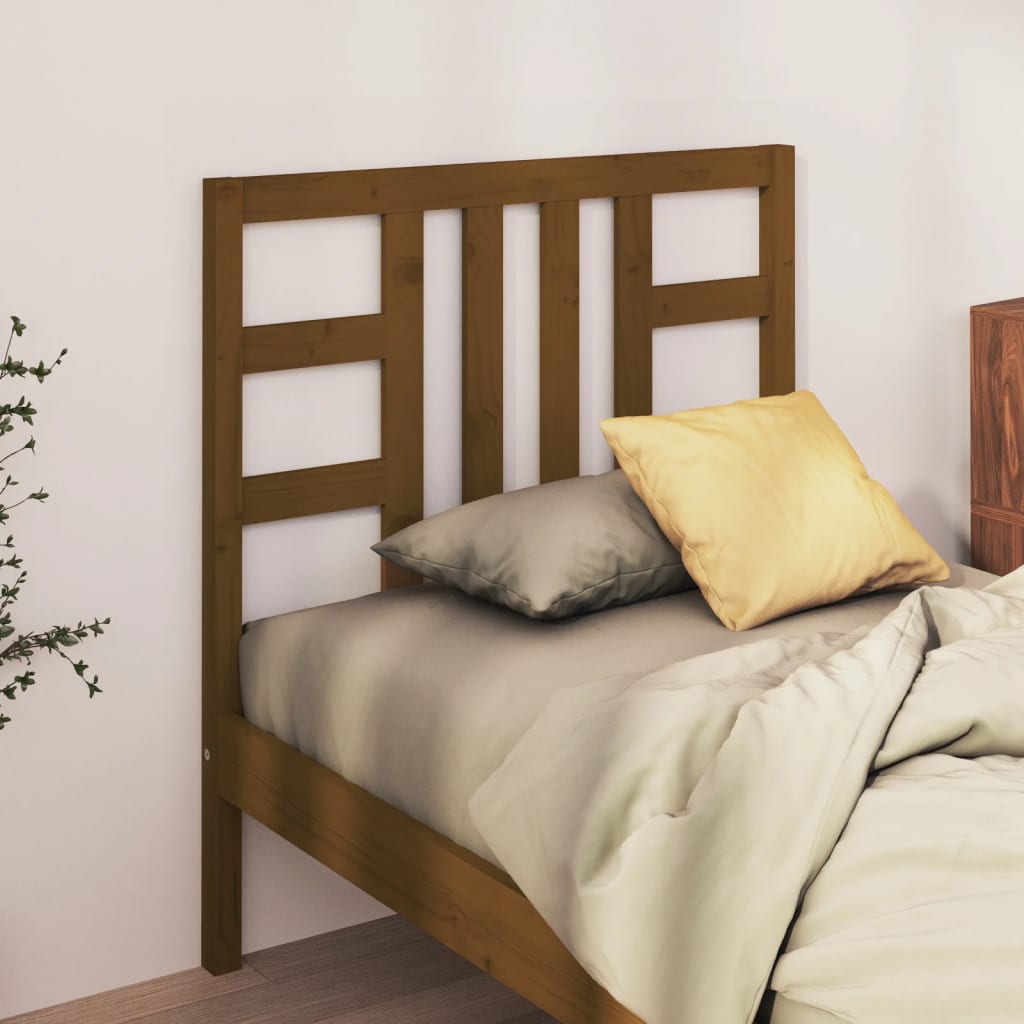 Cabecero de cama madera maciza de pino marrón miel 96x4x100 cm