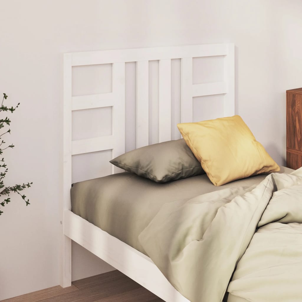 Čelo postele bílé 106 x 4 x 100 cm masivní borovice