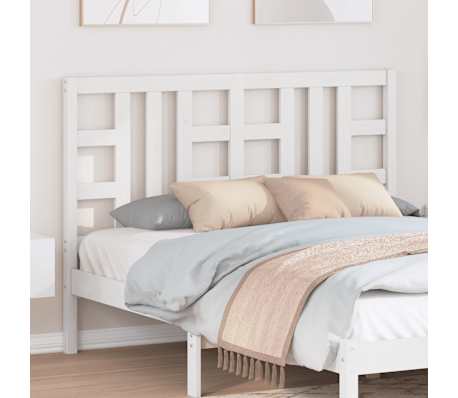 vidaXL Sengegavl hvit 141x4x100 cm heltre furu