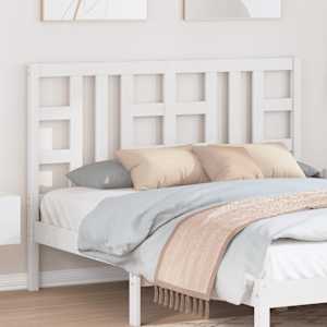 vidaXL Sengegavl hvit 141x4x100 cm heltre furu