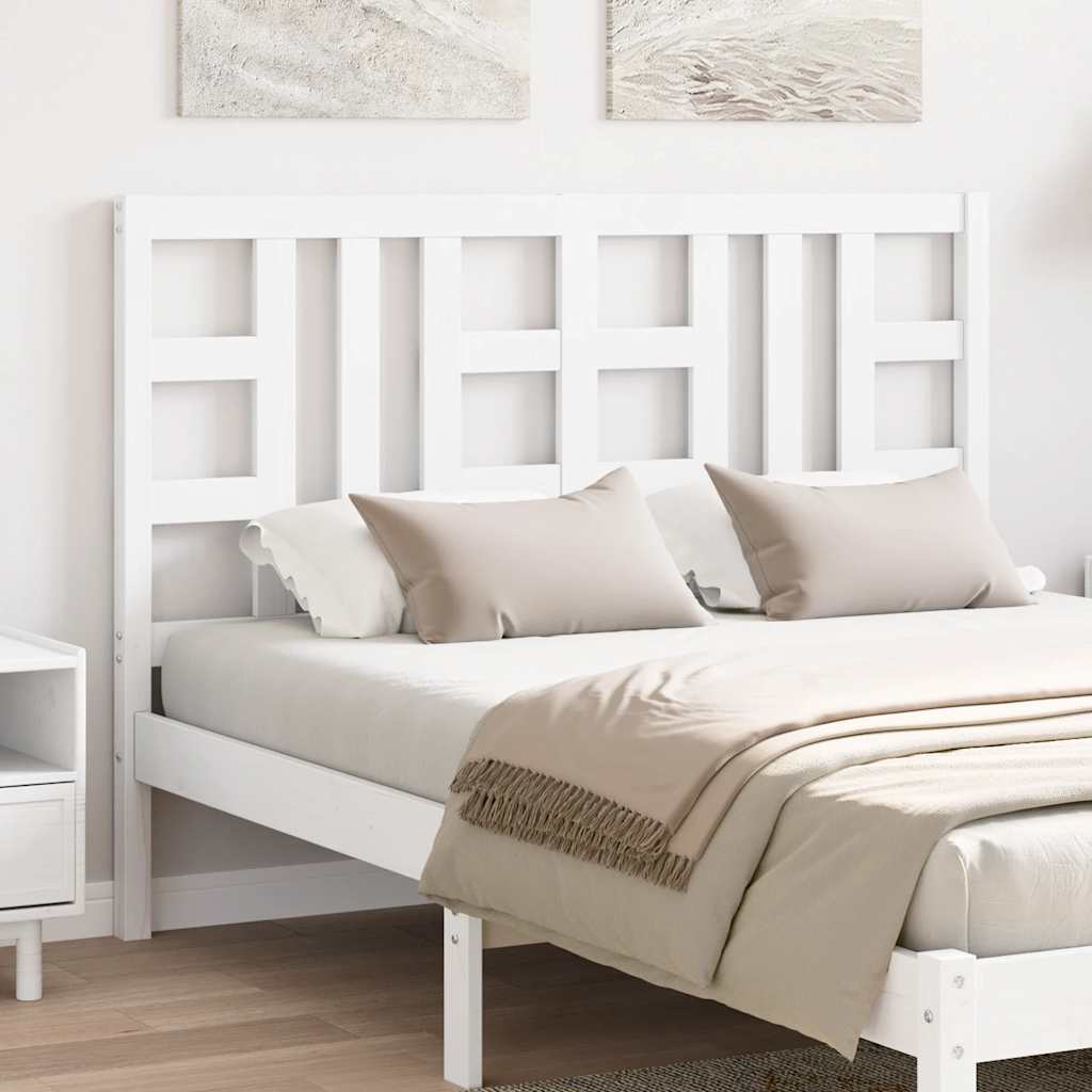 Tête de lit Blanc 141x4x100 cm Bois massif de pin