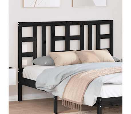 vidaXL S&auml;nggavel svart 141x4x100 cm massiv furu