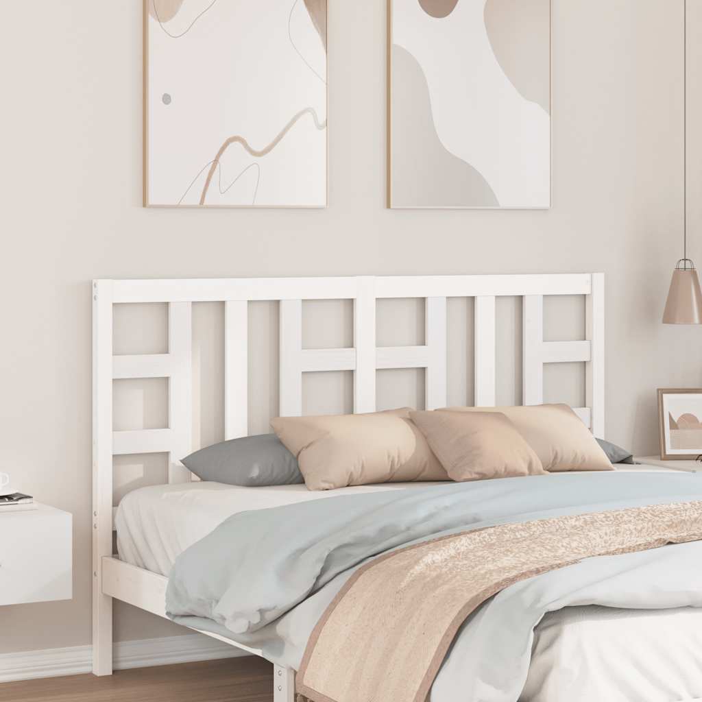 Tête de lit Blanc 146x4x100 cm Bois massif de pin