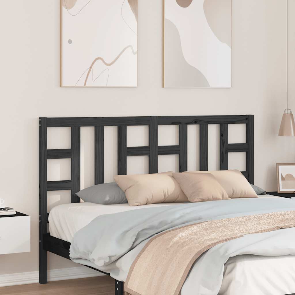 vidaXL Wezgowie ka, czarne, 146x4x100 cm, lite drewno sosnowe