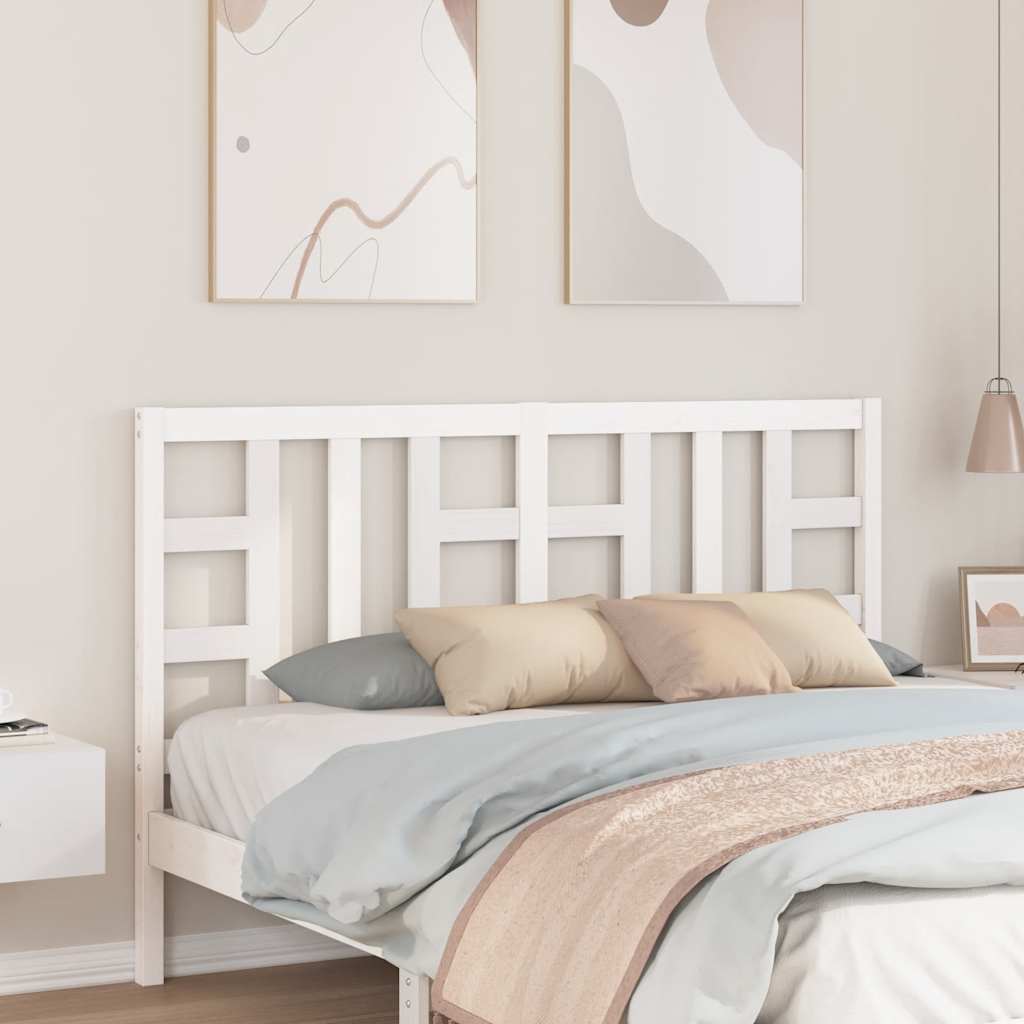 Tête de lit Blanc 166x4x100 cm Bois massif de pin