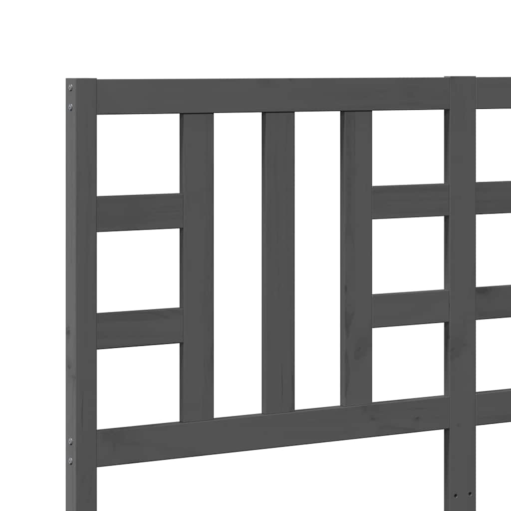 Sängynpääty harmaa 166x4x100 cm täysi mänty - Image 7