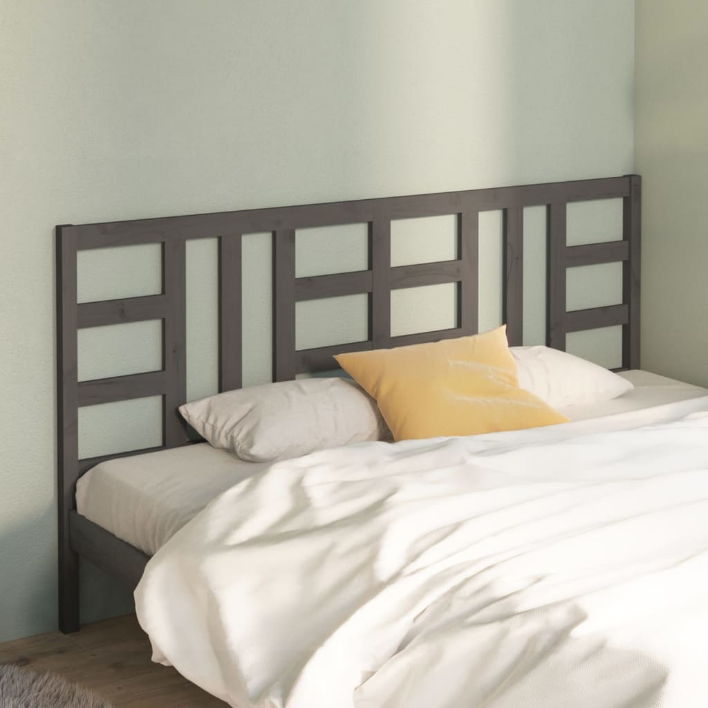 vidaXL Tăblie de pat, gri, 186x4x100 cm, lemn masiv de pin vidaXL imagine 2022