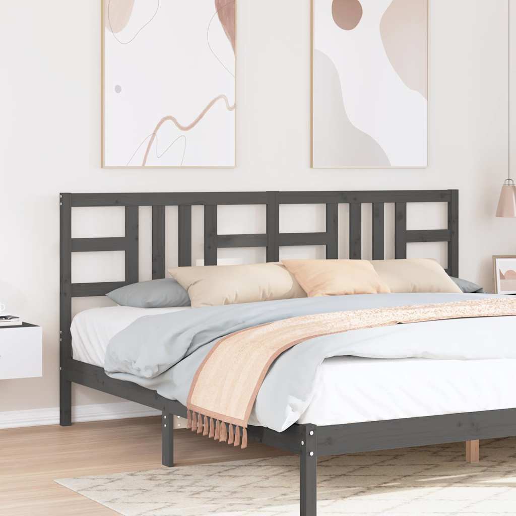 vidaXL Wezgowie ka, szare, 206x4x100 cm, lite drewno sosnowe