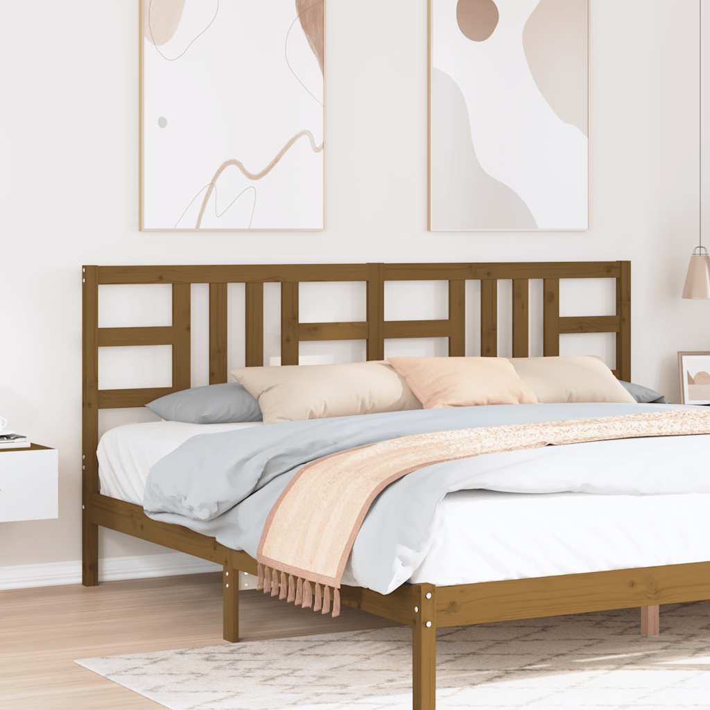 vidaXL Wezgłowie łóżka, miodowy brąz, 206x4x100 cm, drewno sosnowe