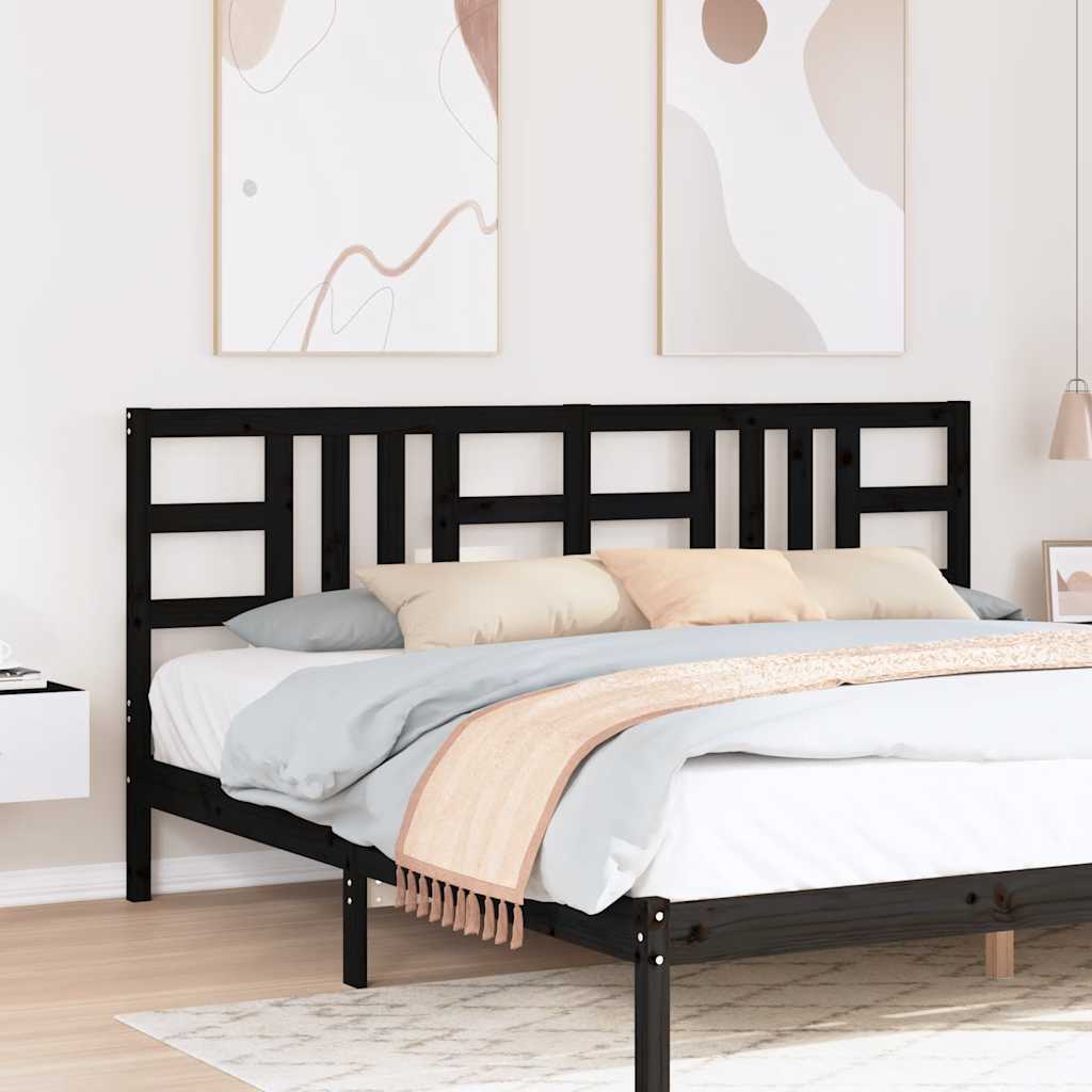 vidaXL Wezgowie ka, czarne, 206x4x100 cm, lite drewno sosnowe