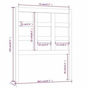 Čelo postele černé 80,5 x 4 x 100 cm masivní borovice - obrázek 6