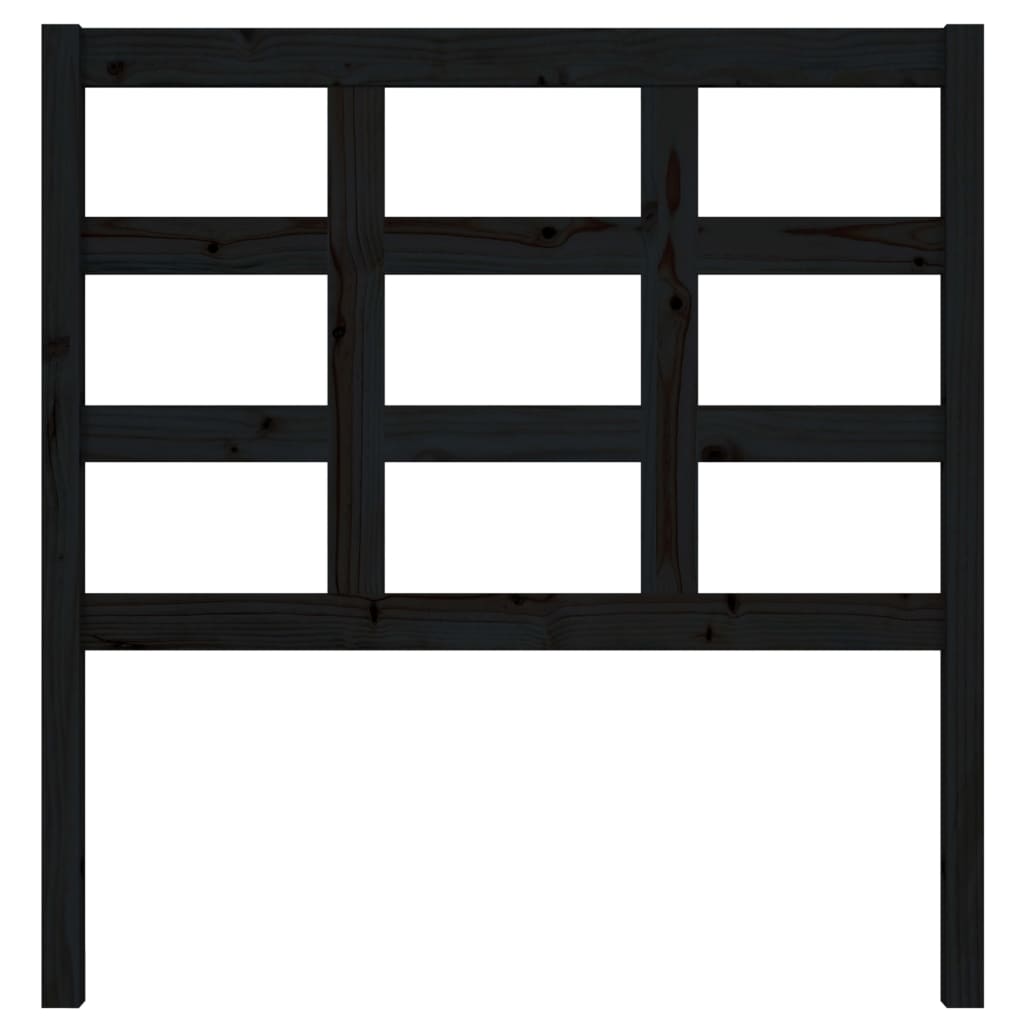 vidaXL Hoofdbord 95,5x4x100 cm massief grenenhout zwart afbeelding