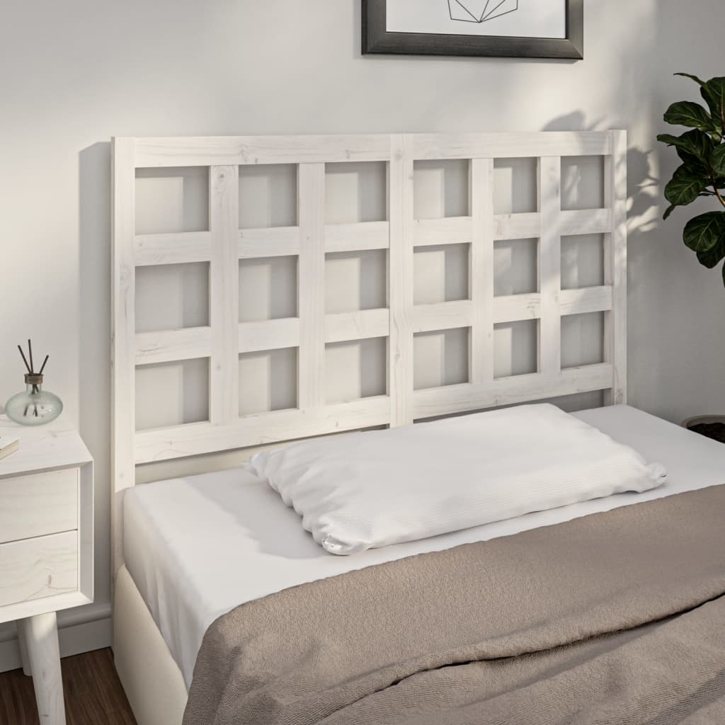 vidaXL Tăblie de pat, alb, 125,5x4x100 cm, lemn masiv de pin